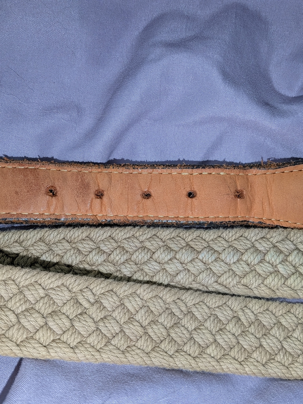 West Marine Braided Canvas and Leather Men’s Belt - Tan Size 36 - Picture 2 of 8